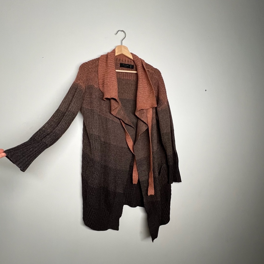 Religion London Terracotta Knit Cowl Neck Open Cardigan XS oversized neutral - Picture 7 of 8